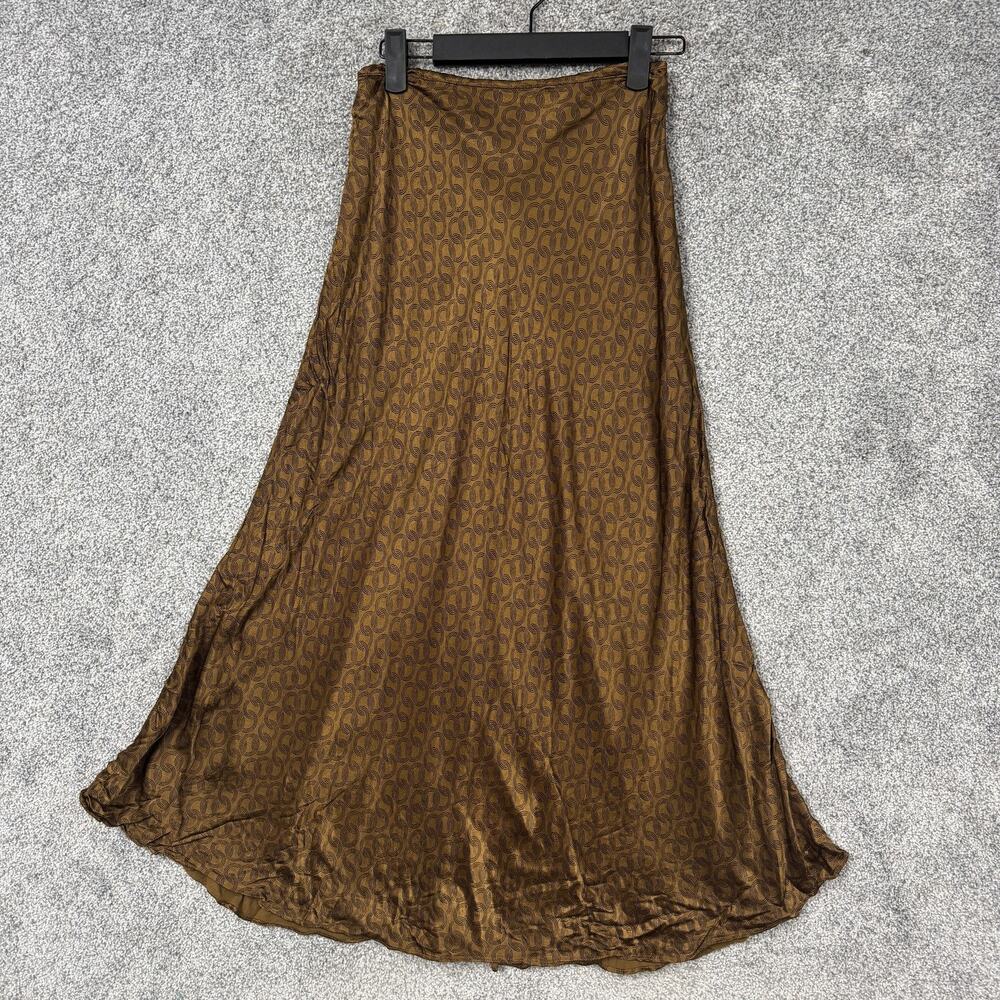 & Other Stories Skirt US Size 0 Gold Black Geometric A-Line Maxi Rayon Goth Boho